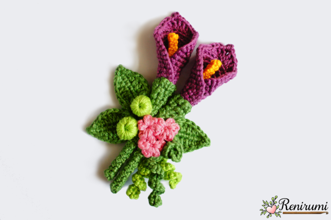 Crochet pattern boutonniere - Calla lily
