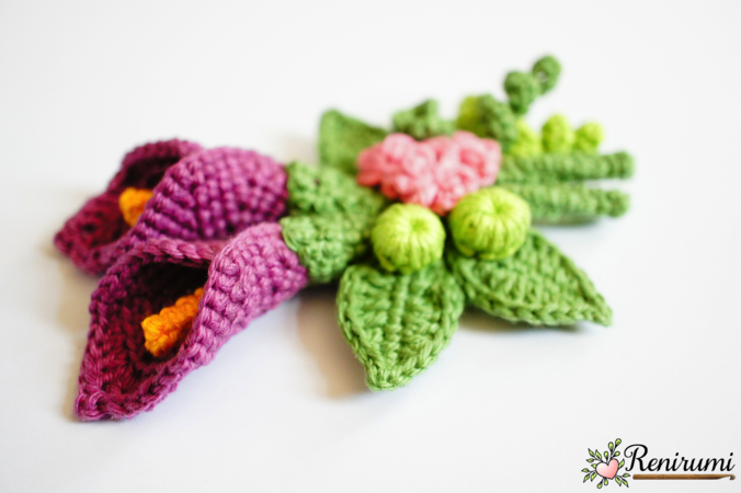 Crochet pattern boutonniere - Calla lily