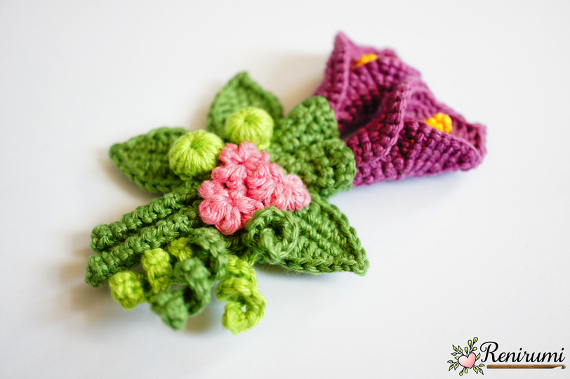 Häkelanleitung Anstecksträußchen Calla