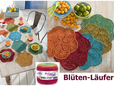 Blüten Läufer häkeln aus 1 BOBBEL COTTON