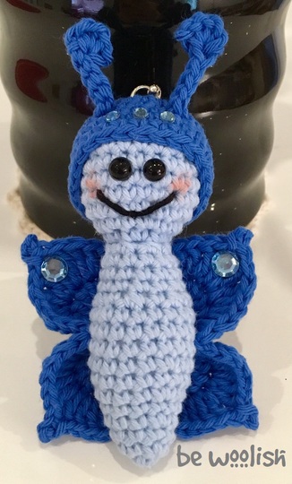 Schmetterling Mariposa - Häkelanleitung Schlüsselanhänger / Blumenstecker