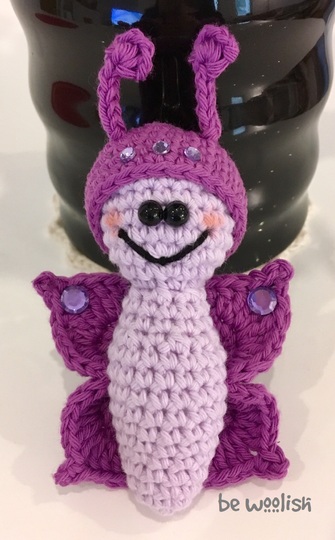 Schmetterling Mariposa - Häkelanleitung Schlüsselanhänger / Blumenstecker