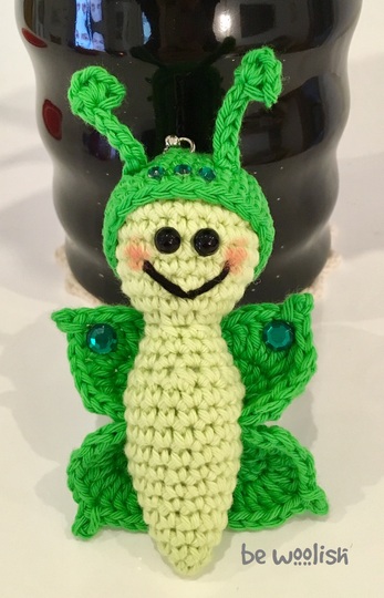 Schmetterling Mariposa - Häkelanleitung Schlüsselanhänger / Blumenstecker