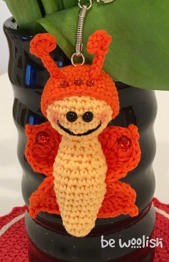 Schmetterling Mariposa - Häkelanleitung Schlüsselanhänger / Blumenstecker