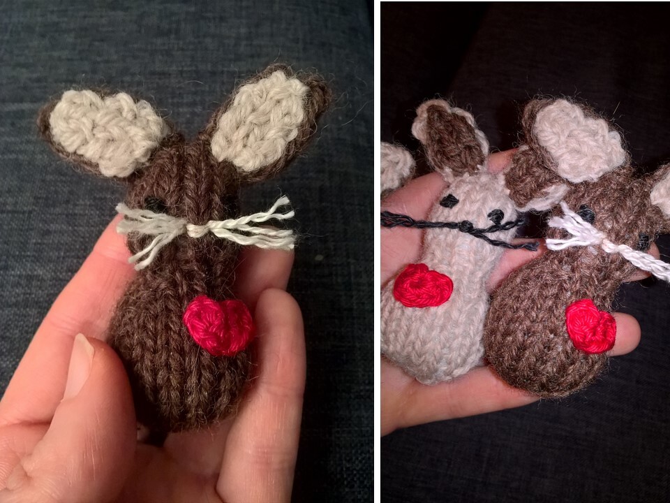 Einfache Häschen-Anhänger zu Ostern, Amigurumi, Strickanleitung