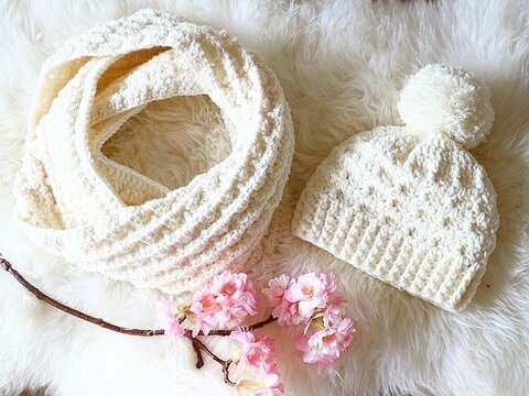 Loop und Mütze "Schneeweißchen" Set Häkelanleitung