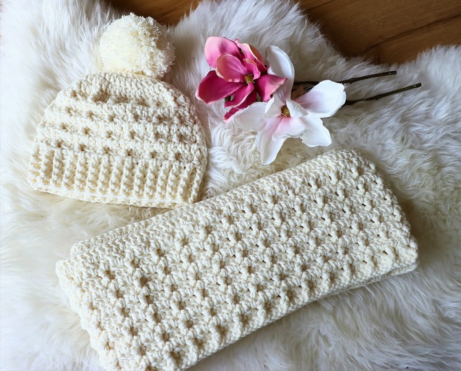 Loop und Mütze "Schneeweißchen" Set Häkelanleitung