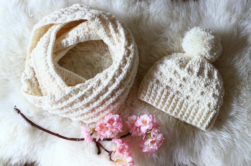 Loop und Mütze "Schneeweißchen" Set Häkelanleitung