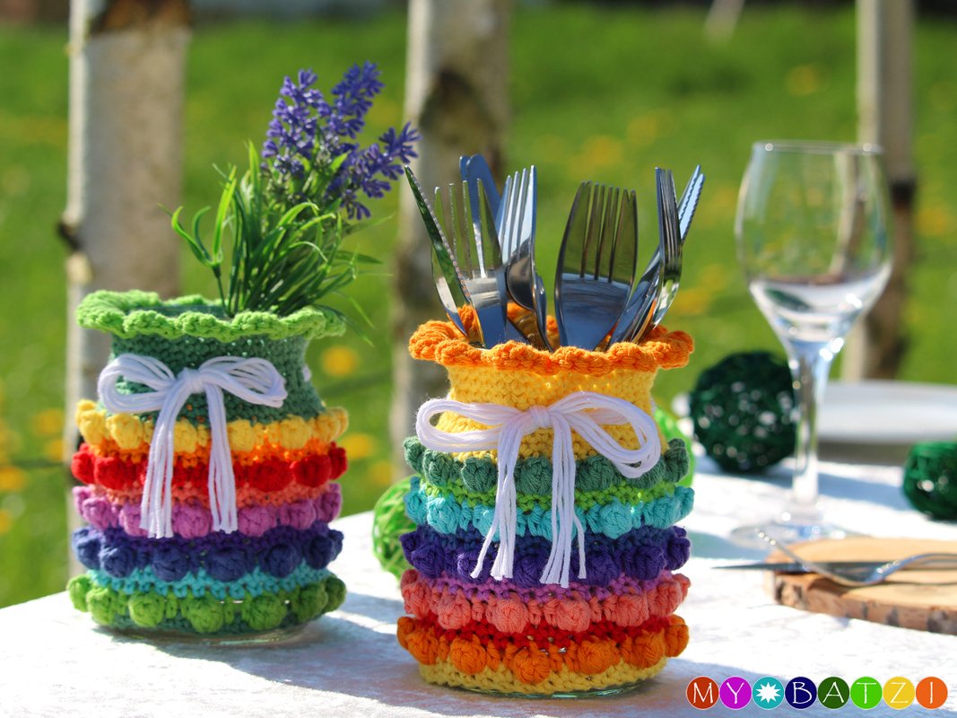 Häkelanleitung - Dekoset Rainbowdays - Lampion, Dekoglas, Untersetzter - Bild 2