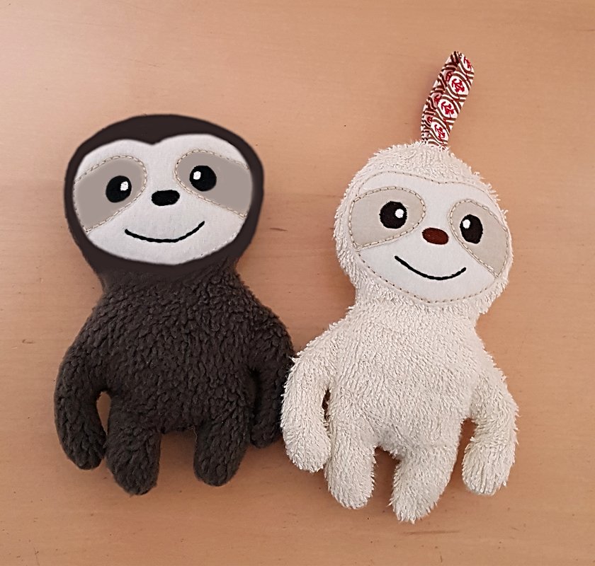 Stickdatei Faultier ITH 13 cm x 18 cm, embroidery