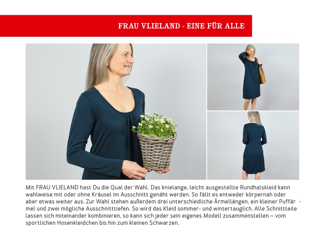 FRAU VLIELAND Jerseykleid Rundhalsausschnitt, e-book - Bild 4