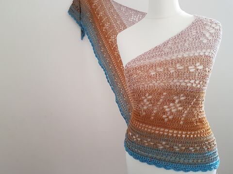 Häkelanleitung Dreickstuch Glücksblume