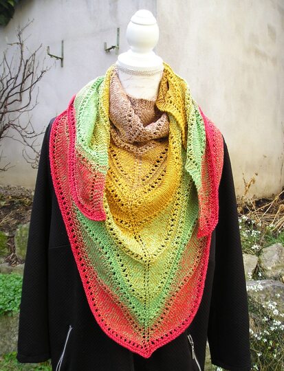 Strickanleitung Dreieckstuch "Wüstensand"