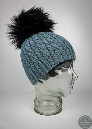 Twisted Left Beanie Mütze - Strickanleitung für Damen und Herren