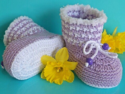 Häkelanleitung Baby Booties für Größe 19
