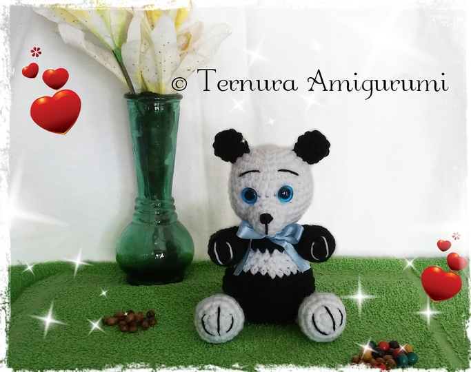 Häkelanleitung panda bär Aron pdf ternura amigurumi english- deutsch- dutch