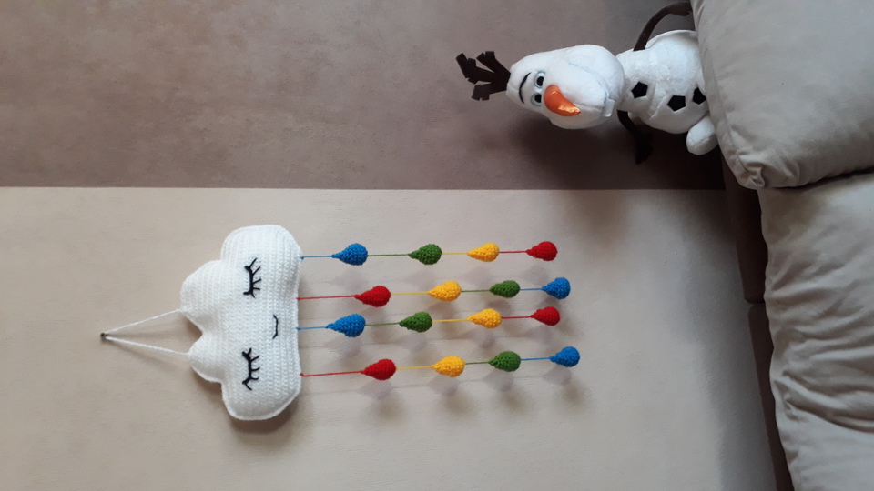 Wolke mit Regenbogen- Tropfen Häkelanleitung