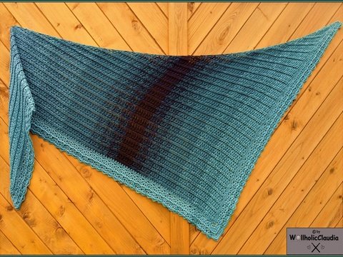 Häkelanleitung asymmetrisches Tuch "Windschief"