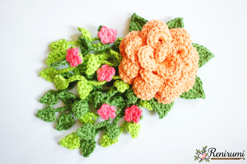 Crochet pattern boutonniere - Rose