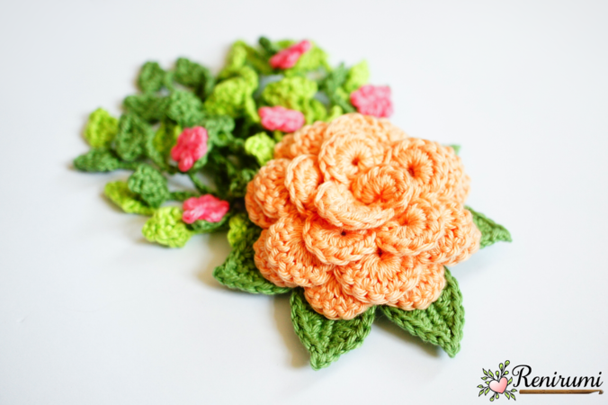 Crochet pattern boutonniere - Rose