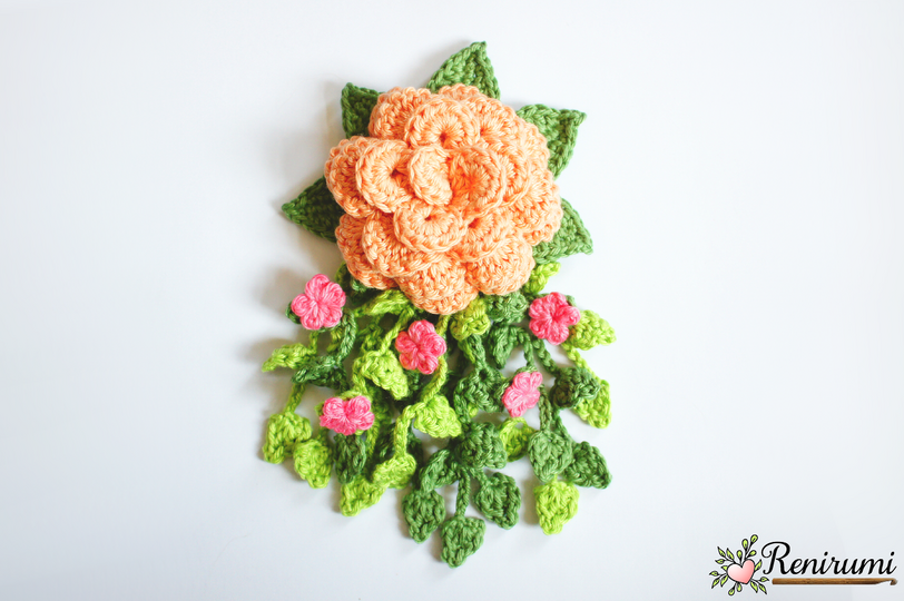 Crochet pattern boutonniere - Rose
