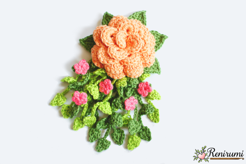 Crochet pattern boutonniere - Rose