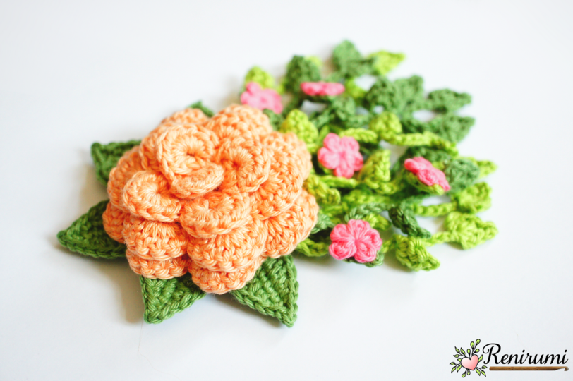 Crochet pattern boutonniere - Rose
