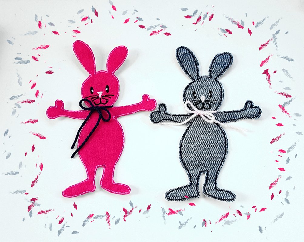 Stickdatei Hase Toni Applikation 13 cm x 18 cm