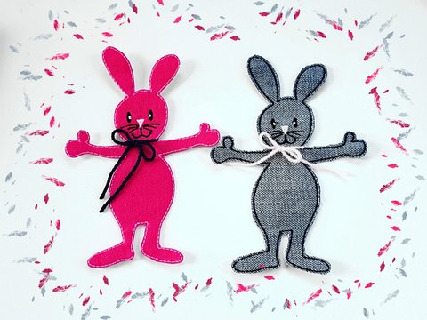 Stickdatei Hase Toni Applikation 13 cm x 18 cm