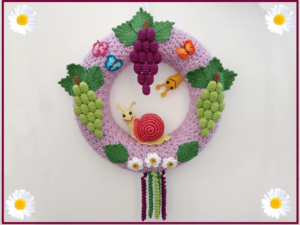 Häkelanleitung Türkranz Sommer II "Weinbergschnecke" - Bild 2