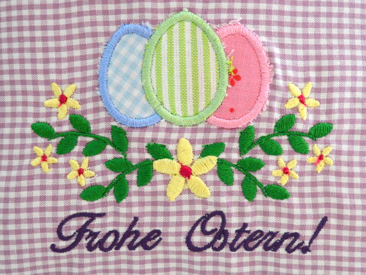 Stickdatei Ostereier mit Blumenranke verschiedene Größen