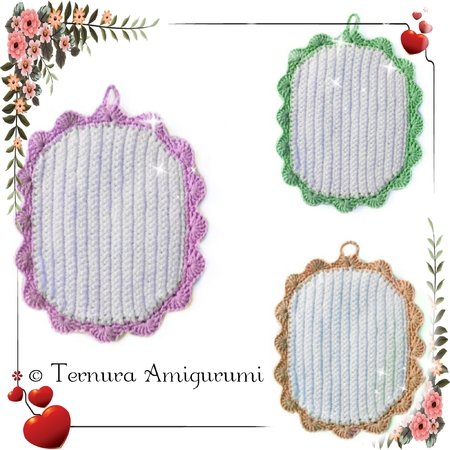 Crochet pattern of oven cloth, Potholder pdf ternura amigurumi english- deutsch- dutch