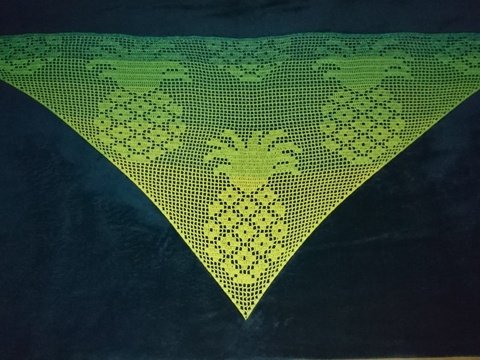 Motivtuch "Ananas", Dreieckstuch, Häkelanleitung