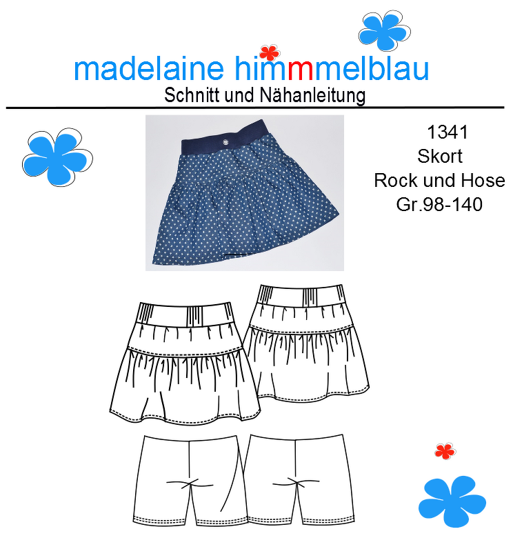 ebook Schnittmuster Mädchen Rock Hose Gr.98-140 I Skort I #1341 PDF