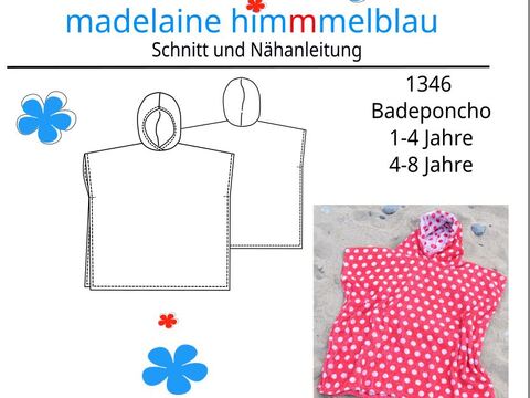 Kinder Badeponcho nähen Größe  1-4 Jahre + 4-8 Jahre I ebook Schnittmuster