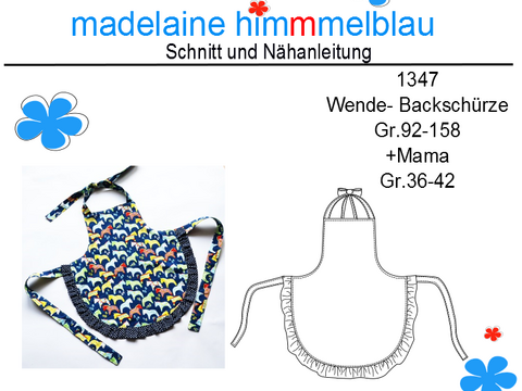 Kinder Backschürze Gr.92-158I Mama Backschürze nähe Gr.36-42 I #1347