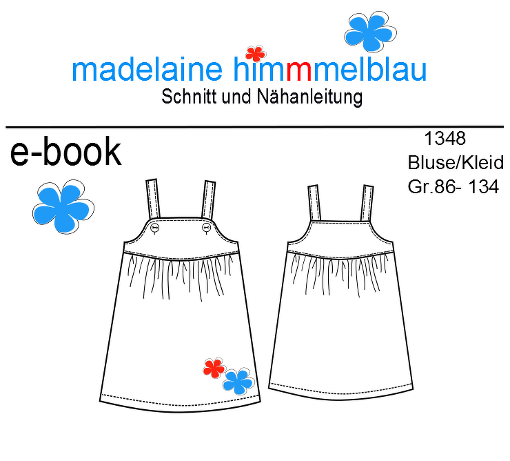 Trägerkleid Mädchenkleid nähen Gr.86-134 I ebook Schnittmuster I #1348