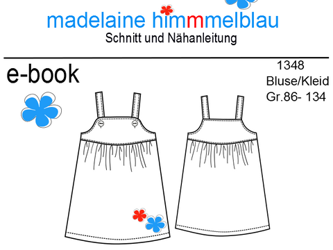 Trägerkleid Mädchenkleid nähen Gr.86-134 I ebook Schnittmuster I #1348