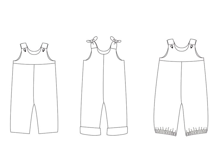 sewing pattern baby overall LILLI & BO tutorial 6m/9m 12m/18m 2y/3y 4y/5y