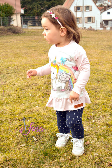 Babytunika Tilda Gr. 50 - 92 Rüschen Raffung Nähanleitung Schnittmuster