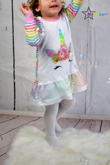 Babytunika Tilda Gr. 50 - 92 Rüschen Raffung Nähanleitung Schnittmuster