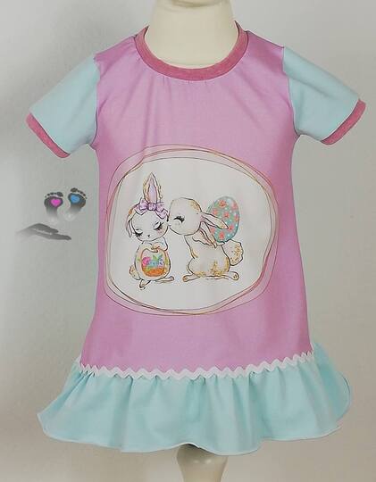 Babytunika Tilda Gr. 50 - 92 Rüschen Raffung Nähanleitung Schnittmuster