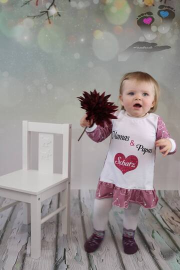 Babytunika Tilda Gr. 50 - 92 Rüschen Raffung Nähanleitung Schnittmuster