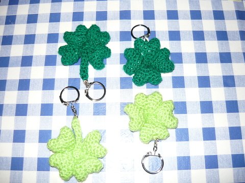 Häkelanleitung Kleeblatt Schlüsselanhänger/ Geschenkanhänger