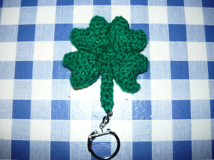 Häkelanleitung Kleeblatt Schlüsselanhänger/ Geschenkanhänger