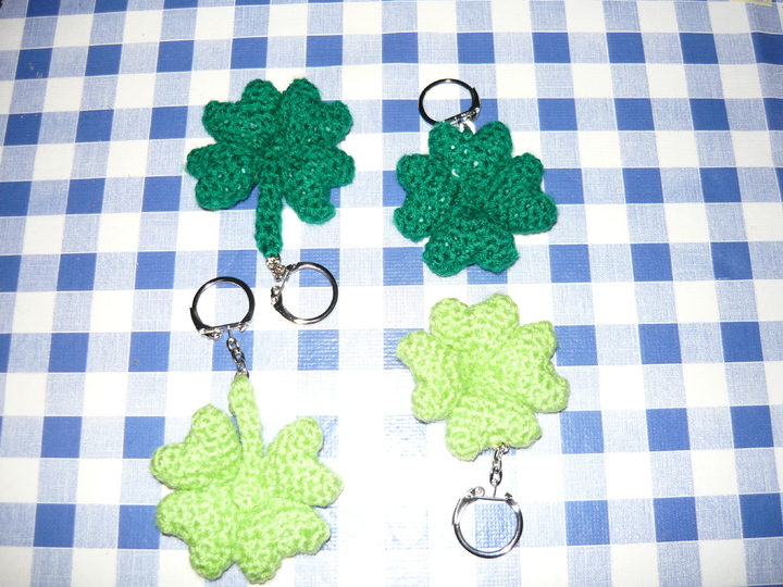 Häkelanleitung Kleeblatt Schlüsselanhänger/ Geschenkanhänger