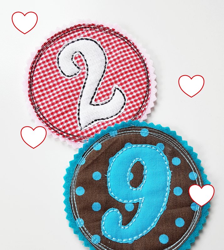 Stickdatei Zahlen Doodle Button - Rahmen ab 10 cm x 10 cm - Bild 3