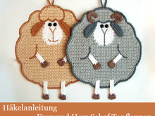 065DE Häkelanleitung Frau und Herr Schaf Topflappen - PDF Zabelina CP