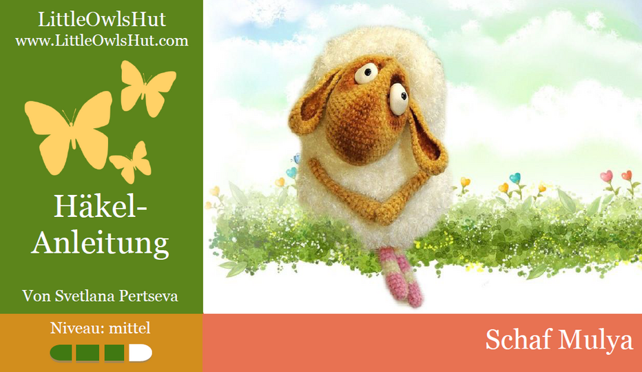 156DE Häkelanleitung Schaf Mulya - Amigurumi PDF Pertseva CP