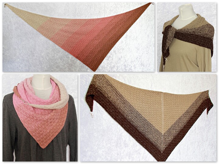 Strickanleitung Tuch Kreuz und quer, Dreieckstuch in zwei Varianten